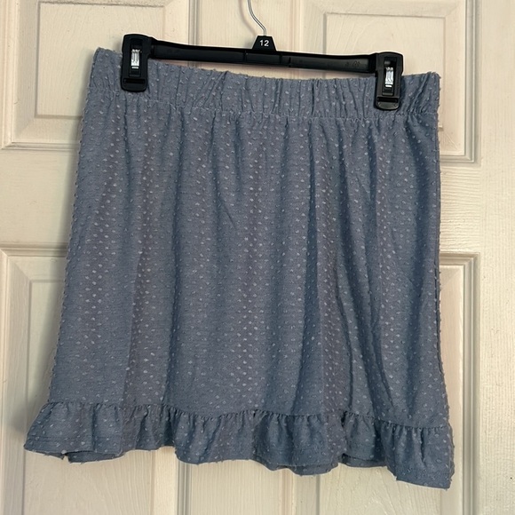 Miss U waistband Swiss dot ruffle skirt in country blue - Picture 8 of 11